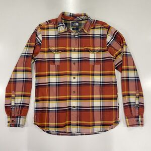 The North Face Men’s Flannel Checks Orange Blue Plaid Casual Long Sleeve Size M